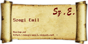 Szegi Emil névjegykártya