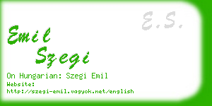 emil szegi business card